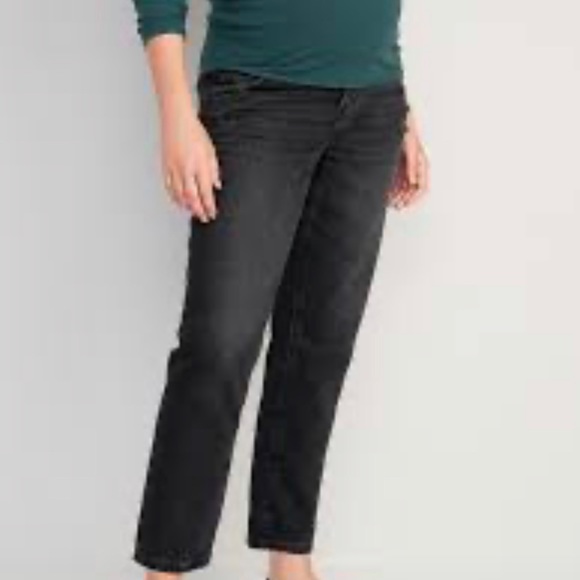 Old Navy Maternity slouchy front low-panel jeans in Black Size: 14Short - Picture 2 of 9
